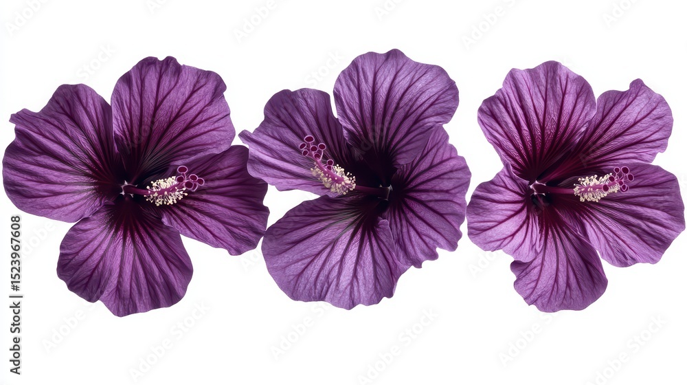 Fototapeta premium Purple Hibiscus Flowers Arrangement.