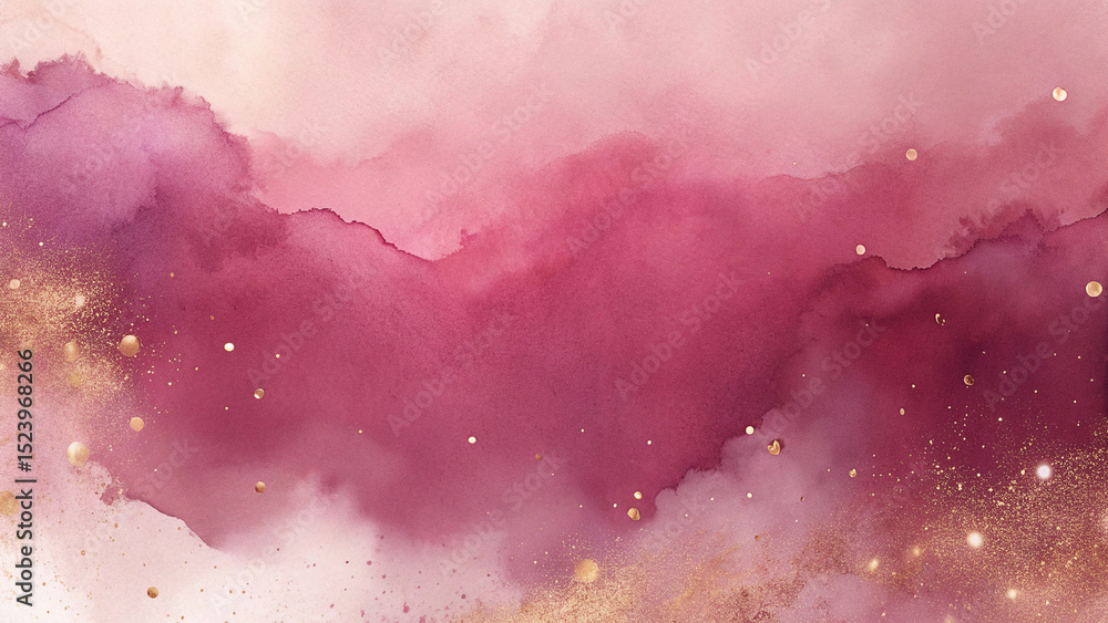 Fototapeta premium rich burgundy and rose gold-watercolor background