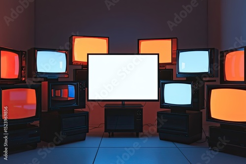 High Detail Image of Front View of Tvs with Fake News