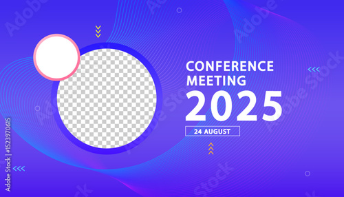 Banner to the online conference background. Web media event. Dynamic Background. Futuristic Poster for Corporate Meeting, Online Courses, Webinar, Seminar. Conference, Business Event Announcement.