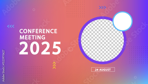 Banner to the online conference background. Web media event. Dynamic Background. Futuristic Poster for Corporate Meeting, Online Courses, Webinar, Seminar. Conference, Business Event Announcement.