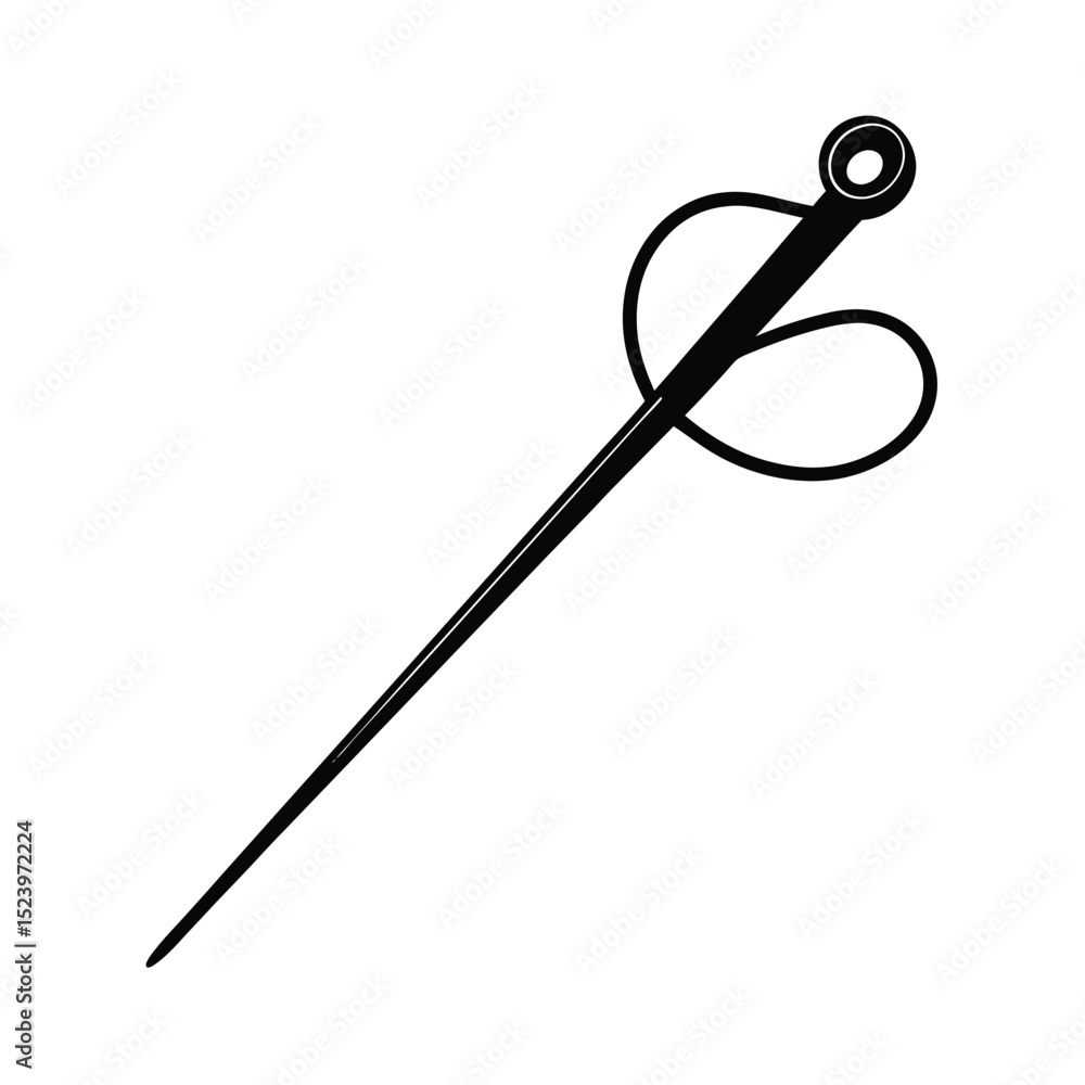 needle and thread isolated needle and thread isolated
