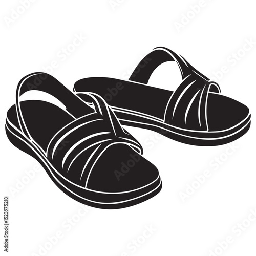 sandals sketch silhouette vector illustration