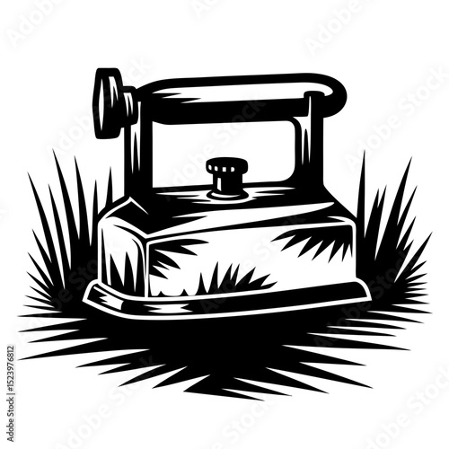 Vintage antique flat iron illustration