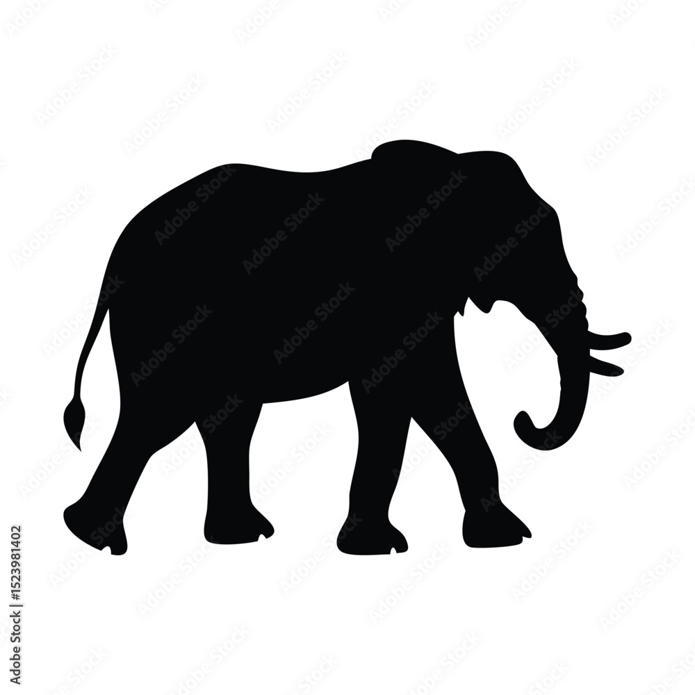 Fototapeta premium elephant black vector silhouette