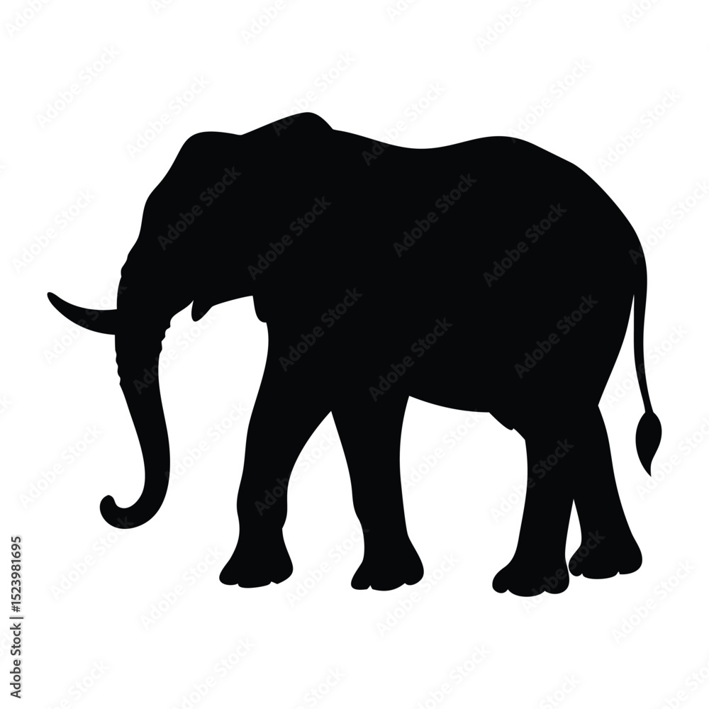 Obraz premium elephant black vector silhouette