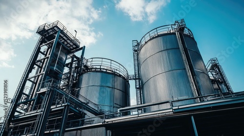 Silos and tanks for storing refined sugar at a large facility