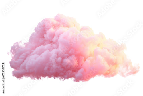 Soft pink dreamy fluffy cloud isolated on perfect for design projects and digital compositions ideal for creative applications and artistic visuals high on transparent background