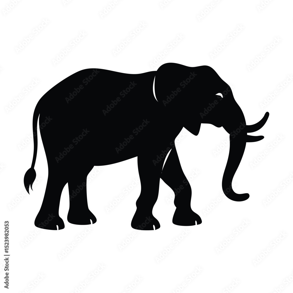Fototapeta premium elephant black vector silhouette