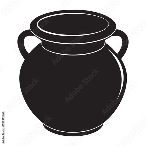 A ceramic flower pot isolated on a pure white background, realistic lighting and shadow, ideal for cut-out and compositing
