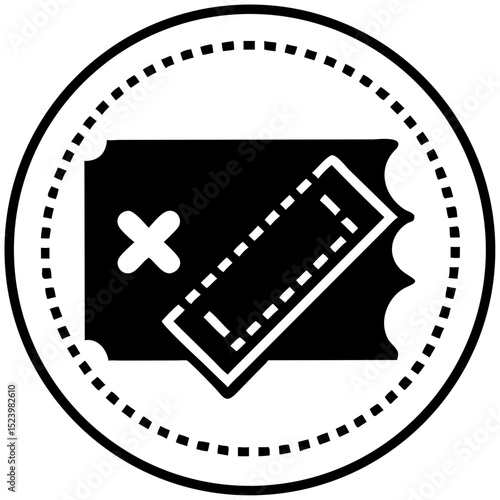 Discount and promo ticket icon for voucher campaigns, ecommerce access codes, event promotions, limited-time offers, and marketing visuals for digital coupons

