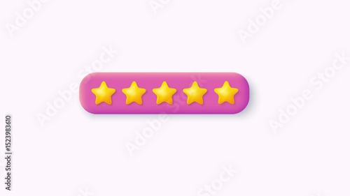 3D animation of people hand giving five star feedback. clients choosing satisfaction rating and leaving positive review