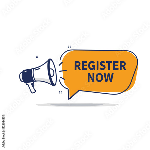Register Now Megaphone Call to Action: Event Sign-Up & Enrollment