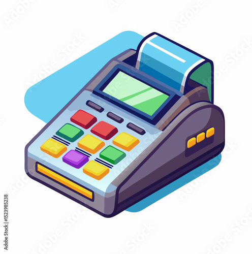Vector Design of a Credit Card Machine Essential for Modern Transactions

