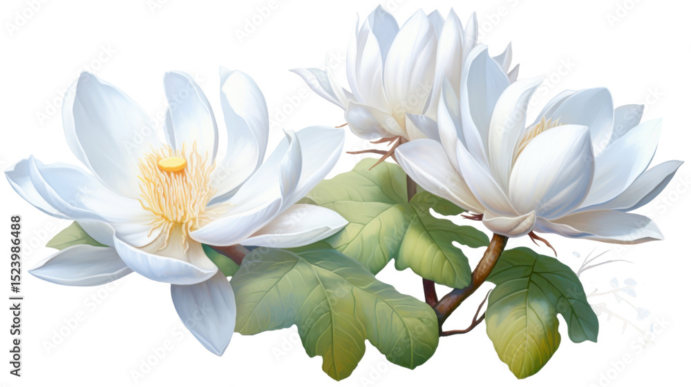 Fototapeta premium Champa Flowers Isolated on White Background