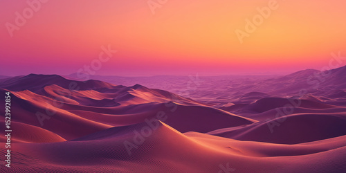 Vibrant Sunset Over Desert Dunes
