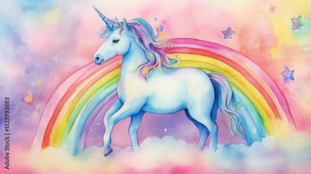 Fototapeta premium horse on a colored background rainbow