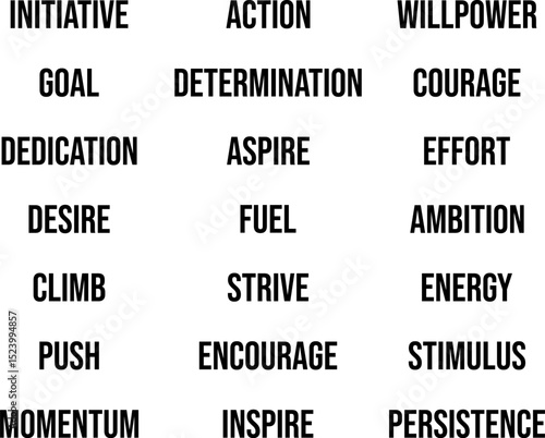 Motivation and Drive Inspirational Word Set
