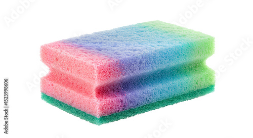 Wrinkled cleaning sponge colorful cleaning sponge for kitchen and bathroom cleaning supplies home cleaning product stock photo on a transparent background