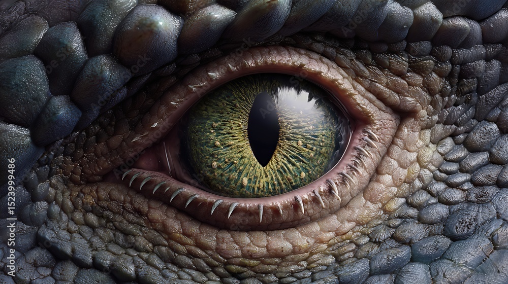 A close-up of a dragon’s eye reveals lifelike reptilian scales reflecting a fiery glow.
A close-up of a dragon’s eye reveals lifelike reptilian scales reflecting a fiery glow.