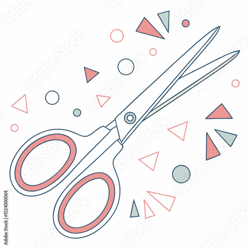 Craft Scissors Illustration With Shapes