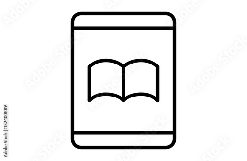タブレットで電子書籍を読む画面のベクターイラストアイコン