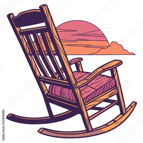 Relaxing Sunset Rocking Chair