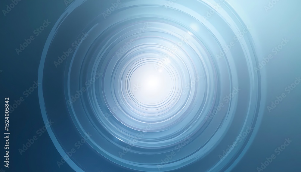 Obraz premium Abstract Blue Circular Tunnel with Bright Light at the Center Design