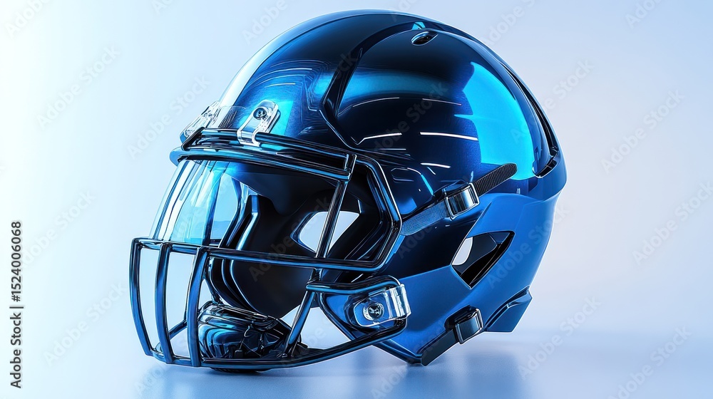 Naklejka premium High-gloss football helmet, 3D rendering, sports equipment