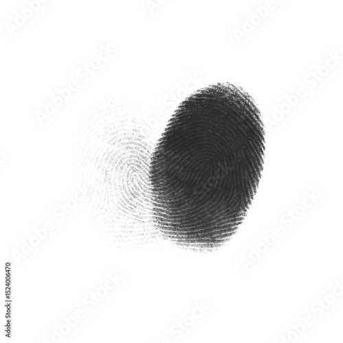 Fingerprint on the white isolated background.