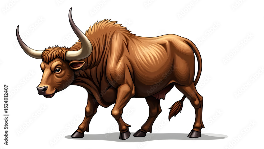 Fototapeta premium black wildebeest isolated on white