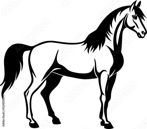 Horse profile vector, side view icon 