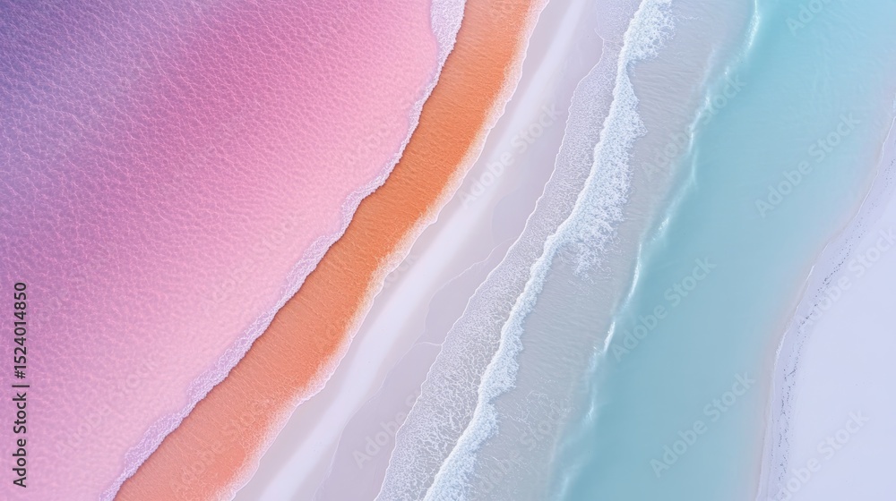 Obraz premium Pastel Paradise Aerial View of Serene Beach