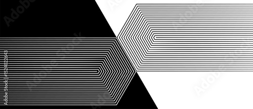 Abstract art lines background. Day and night concept with lines. Optical illusion effect with transition.