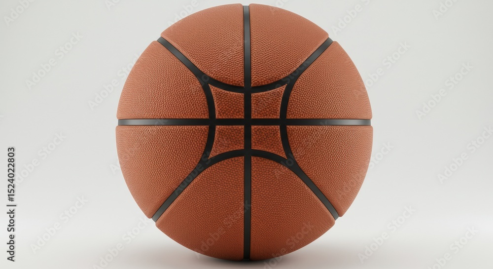 Fototapeta premium A basketball positioned centrally, ideal for sports, fitness, and athletic promotional content or website design.