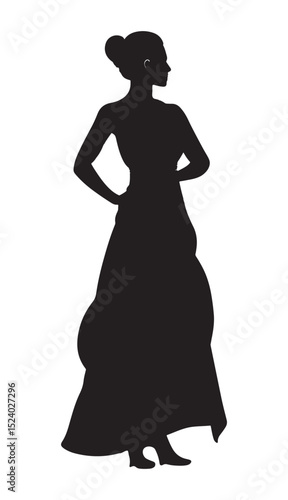 Elegant Woman in Formal Gown Silhouette