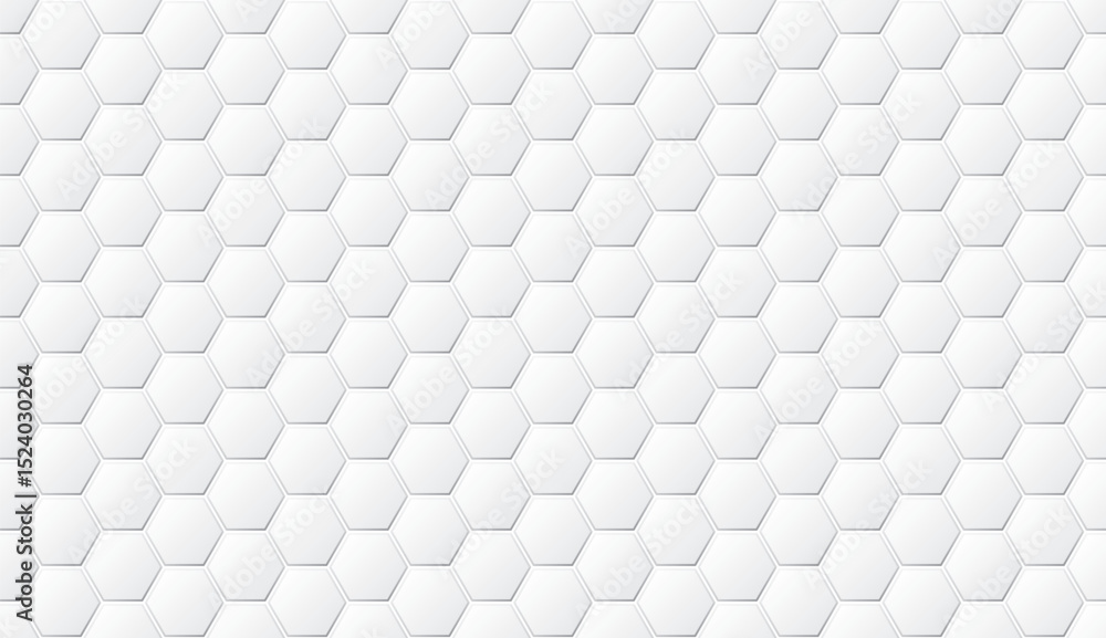 Naklejka premium Abstract 3D white hexagon seamless pattern background graphic illustration.