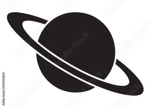 planet saturn logo silhouette vector, saturn logo icon silhouette, simple silhouette vector of planet saturn logo, saturn planet logo silhouette vector illustration on white background