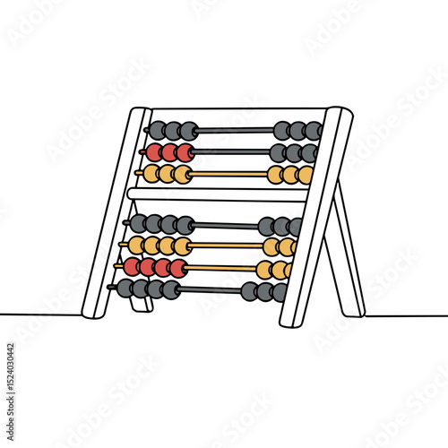 colorful abacus displayed on a stand in a playful and educational setting