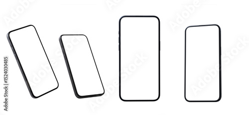 Smartphone Transparent PNG Image, Blank template for mockup