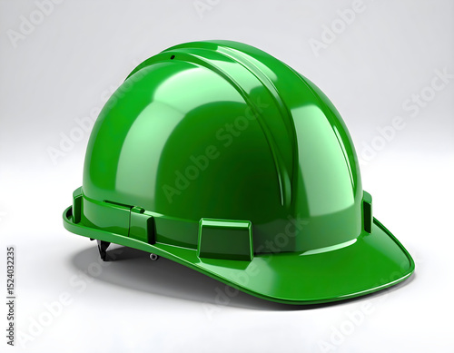 mockup of a plain green construction safety helmet
