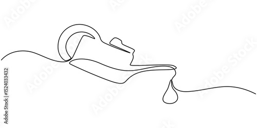 Car Engine Oil, Car Service line icon continuous one line drawing, Continuous line of oil jerry cans.one line drawing of packaging jerry, Gallon continuous one line drawing vector illustration, Oil