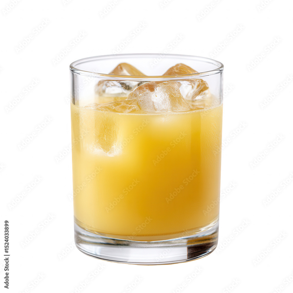 Refreshing drink in a glass with ice cubes, featuring a vibrant yellow color, perfect for summer or any festive occasion. Ideal for cocktails or casual sipping. Refreshing drink in a glass with ice cubes, featuring a vibrant yellow color, perfect for summer or any festive occasion. Ideal for cocktails or casual sipping.