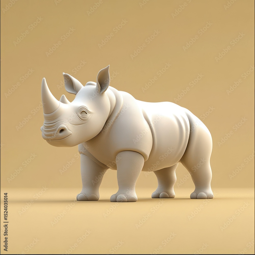 Obraz premium 3D Rendered Rhinoceros