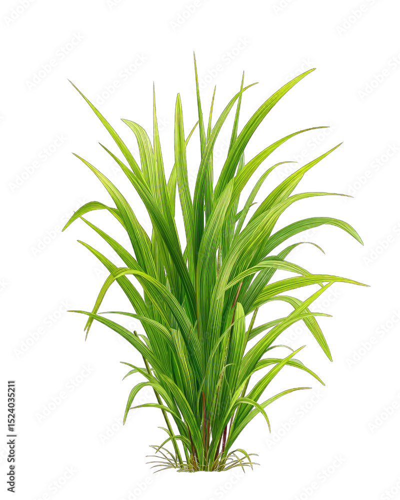 Obraz premium Lush green plant with long, pointed leaves, radiating outwards from a central point, creating a dense cluster
