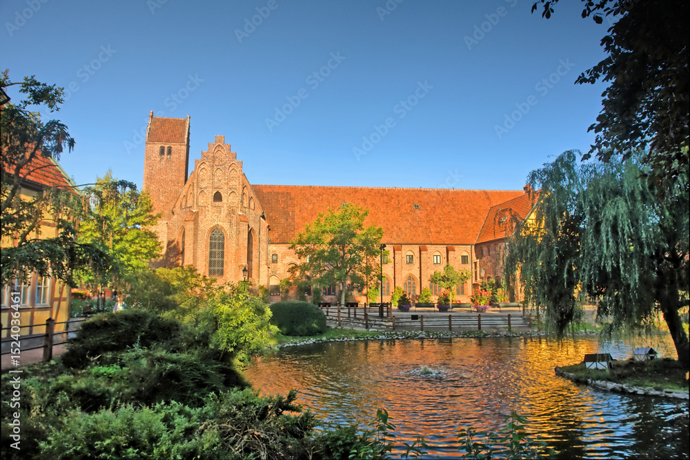 Fototapeta premium Greyfriars Abbey in Ystad town and the seat of Ystad Municipality, in Scania County, Sweden.