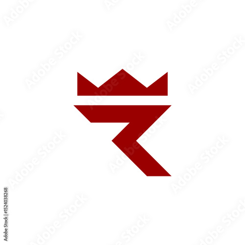 Bold Red Letter R Logo with Crown Symbol