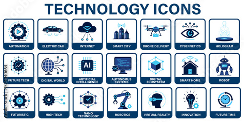 Future Technology Icon Set Concept Design
