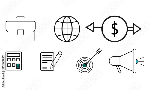 Business icon, Management icon collection, Vector Illustrator, business people, human resources office management, simple vector illustration.