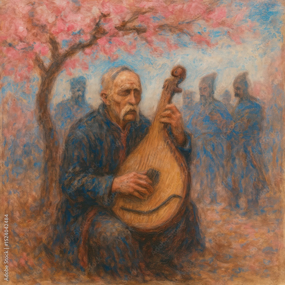 Naklejka premium Nostalgic Notes of a Ukrainian Bard